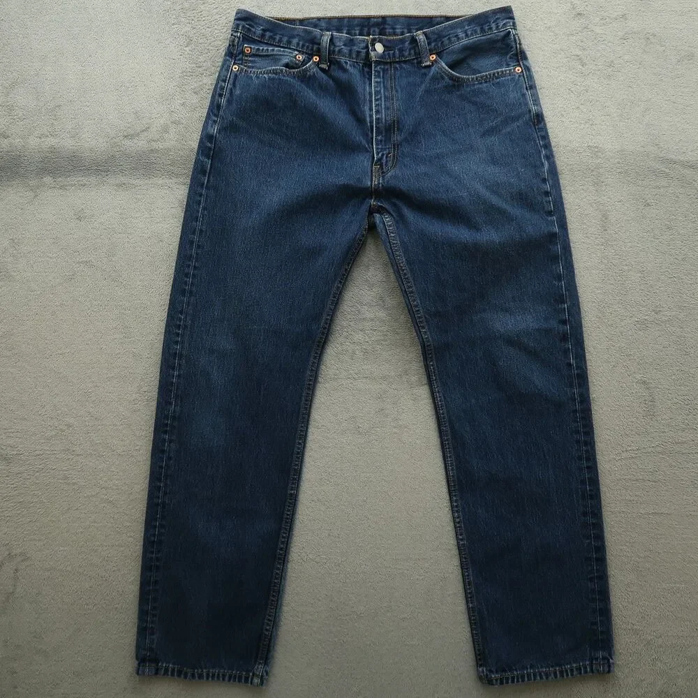 Levi's 505 Jeans Mens Size 38x34 Blue Regular Straight 100% Cotton Denim